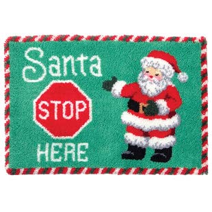 ROCKY&CHAO Latch Hook Kit for Adults & Kids Complete DIY Rug Making Craft Kits with Yarn & Canvas and Crochet Needle, Adult Craft Kits for Women, Relaxing Home Art Project - Santa Claus 50x38cm — image 1