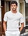 COOFANDY Mens Summer Shirts Ribbed Short Sleeve Casual Tee Crewneck Undershirts Knit Tshirt White