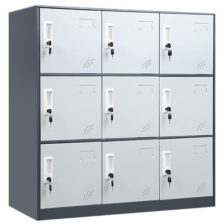 WISUNO 9 Doors Metal Lockers for Employees, Steel Storage Locker with Lock and Card Slot,Lockable Office Metal Storage for School Office Gym Bedroom,
