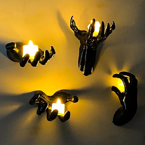 Halloween Decor Indoor, 4 Packs Creepy Reaching Hands with LED