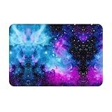 tapete personalizado rio preto Material: nuestros felpudos con diseño de río de estrellas están hechos de tela de poliéster con puntos de tela no tejida en la parte inferior para sacudir la suciedad. Se pueden colocar en cocinas, baños y otras áreas.