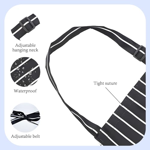 DALAETUS 2 Pcs Adjustable Unisex Bib Aprons, Black & White Striped Kitchen Aprons with Pocket, For Women, Men, Home Kitchen, Restaurant, Coffee House, Gardening - Cosy Home Interiors DALAETUS 2 Pcs Adjustable Unisex Bib Aprons, Black & White Striped Kitchen Aprons with Pocket, For Women, Men, Home Kitchen, Restaurant, Coffee House, Gardening - Image 3