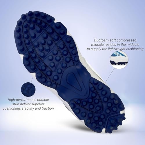 Image of PRO KVH Lightweight Cricket Shoes for Men | Rubber Spikes | Water-Resistant | All-Round Performance Footwear for Outdoor and Field Sports
