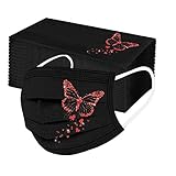 AMDOLE Jinchan 10/50 Stück Erwachsene Einweg Mund Schutz Schmetterling Muster Atmungsaktiv Multifunctional Bandana Ohrschlaufen Gesichts Nasenschutz Staubdichte Schutz Outdoor Aktivitäten