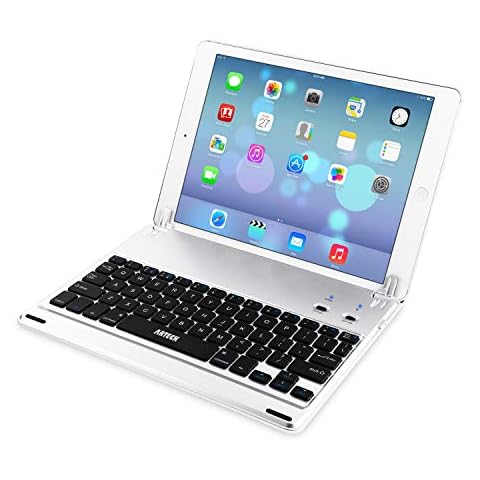 Arteck iPad 9.7-inch (iPad 6, 2018/iPad 5, 2017) Keyboard, Ultra-Thin Bluetooth Keyboard Folio Case with Stand Groove for Apple iPad 9.7 iPad 6, iPad 5 and iPad Air 1 with 130 Degree Swivel Rotating Cover