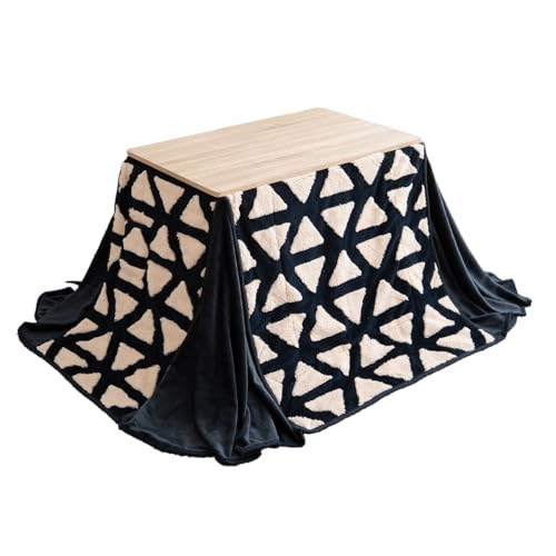 ハイタイプ こたつ セット こたつ布団 幅80cm トライアングルネイビー 脚色ホワイト