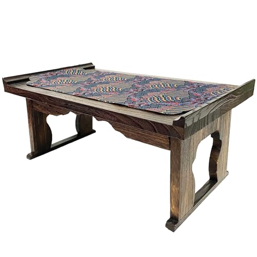 Woenika Meditation Table, Japanese Folding Altar Table, Living Room Wood Low Floor Coffee Table