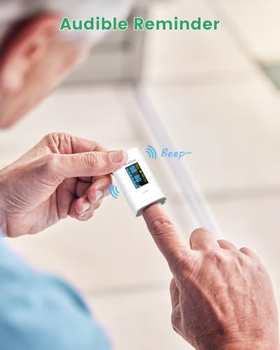 Image of Wellue Bluetooth Pulse Oximeter Fingertip, Blood Oxygen Saturation Monitor with Built-in Memory, OLED Screen, Batteries, Free APP, Carry Bag & Lanyard