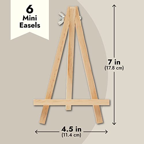 Juvale 6-Pack Wooden Easel, Mini Easel Stands And Place Card Holders For Table Top Artwork Display, Invitations, Photos, Party Favors, Diy Arts And Crafts Projects (7 Inches) #TOP3