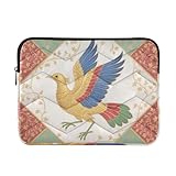 Funda impermeable para portátil de 13 pulgadas y 14 pulgadas, diseño de pájaro dorado indio con cremallera