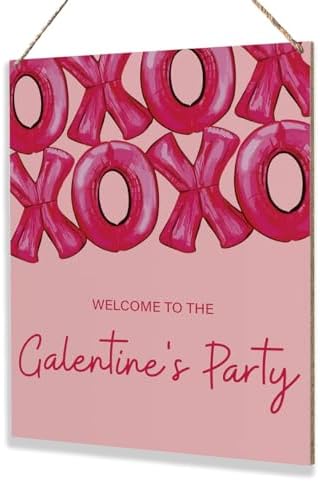 Galentine's Welcome Sign Galentines Day Decorations for Pink Part...