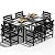 PLUUV Outdoor HDPE Dining Set, 7 Pieces Outdoor Furniture with Large Table& 6 Chairs, All-Weather Patio Dining Set for Lawn, Garden, Backyard, Black