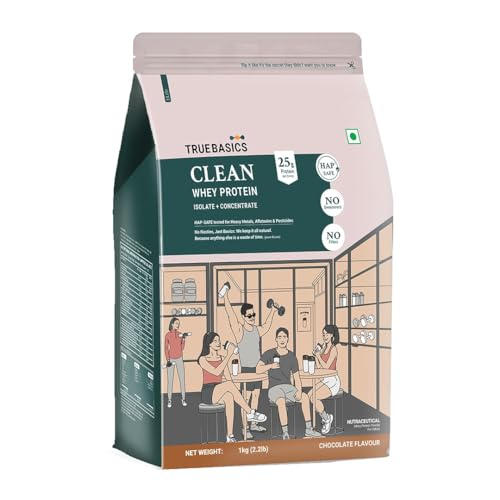 Image of TrueBasics Clean Whey Protein Powder Blend, Chocolate, 1kg