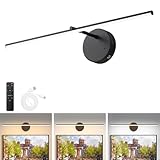 Actask Bilderleuchte Kabellos mit Fernbedienung 60CM LED Bildbeleuchtung mit 3 Farbtemperaturen 8000mAh Wiederaufladbar Akku Timer Dimmbar Batteriebetriebene Bilderlampe für Malen Kunstwerke Porträt