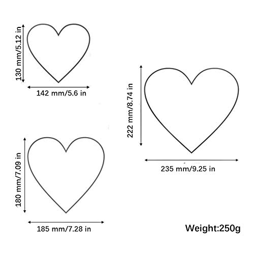 Wopodi Set Of 3 Mousse Cake Ring Mould, Heart Stainless Steel Cake Modelling Pastry Baking Tools Cake Baking Cake Decor Mold For Baking Mousse, Dough, Chocolate, Fondant, Donut And Muffins #TOP2