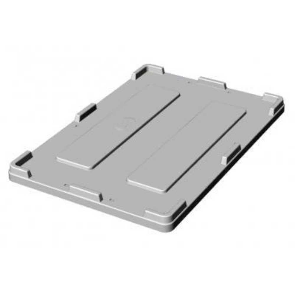 Coperchio di chiusura grigio pesante per contenitore cassone bins 15F 16CF in plastica uso industriale alimentare COP15F-16CF