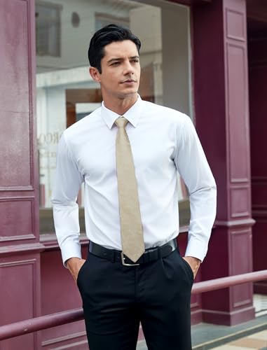 Image of HISDERN Men Floral Ties Woven Classic 3.4 inch Necktie Set Formal Tie Pocket Square for Wedding with Handkerchief Gift Box