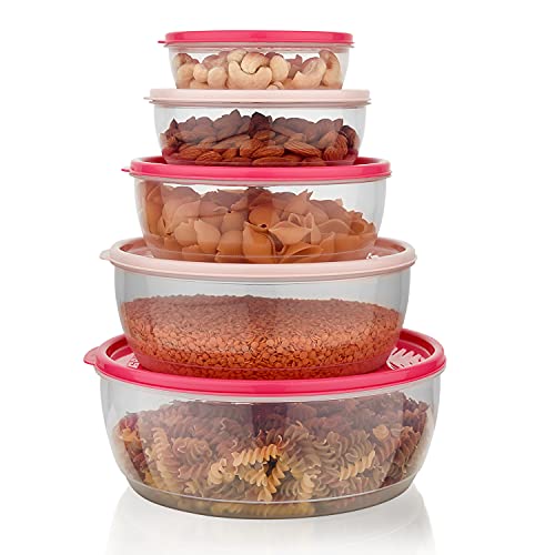Image of ASIAN Plastowares Perfect Seal Plastic Kitchen Storage Containers Set-Fridge Boxes, Versatile Accessories, Sprouts Maker Box, Durable Plastic Organization Containers, BPA-Free,5 litres, Airtight-Pink