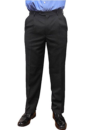 Kirkland Mens Pleated Italian Wool Dress Slacks - Black (38x32)