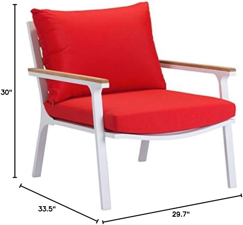 Zuo Alameda Beach Living Furniture Set, White/Green