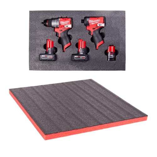 ECONO FOAM Black/Red 24 x 24 x 30mm (1-1/8) Layered Foam for Kaizen Projects