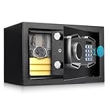 MUNBYN Smart Biometric Fingerprint Safe, 3-Way Access Lock Box with Electronic Keypad, Display Screen & USB-C Port, Small Caja Fuerte with Anti-Rust and Anti-Theft for Home & Office, Cash, Document