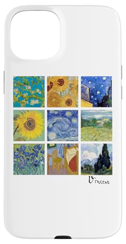 ゴッホの絵画、ひまわり、星月夜 スマホケース iPhone 15 Plus 用