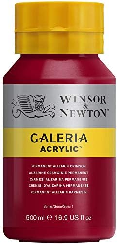 Winsor & Newton 500ml Bottle Galeria Acrylic Colour with Nozzle Cap - Permanent Alizarin Crimson