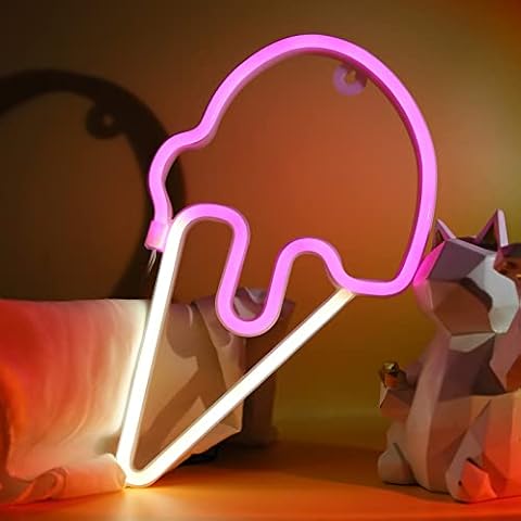 DWOOKE LED Ice Cream Neon Sign for Wall Decor Cover