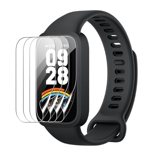 zZjoOoj Pack of 4 for Xiaomi Smart Band 9 Active Protective Film, 3D Curved Edge Anti-Sratch Screen Protector, HD Screen Protector with Soft TPU Screen Protector