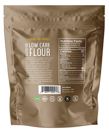 Almond Flour, 2lb, Blanched Almond Flour for Baking, Fine Almond Flour Keto, Almond Powder, Keto Flour, Almond Meal, Gluten Free Flour, Non-GMO, Batch Tested, 2 Pounds, By PuroRaw. - Image 3