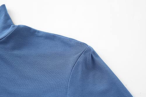 Image of Kindcall Lightweight Mock Turtleneck Crop Tops Long Sleeve Casual Base Layer for Women