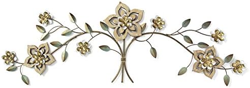 Stratton Home Decor Wood Flower Over The Door Wall Decor, 43.50 W X 1.25 D X 14.50 H, Multi