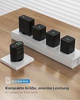 USB C Ladegerät, 4-Port 60W Schnellladegerät (2× USB-C + 2× USB-A), V0-Brandschutz Mehrfachstecker Netzteil USB für iPhone 16/15/14 Pro Max, Samsung, iPad, Handy Ladeadapter Haus & Reise – Ansicht 6