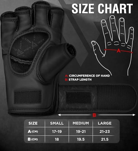 image for RDX MMA Gloves Grappling Sparring, Maya Hide Leather, Boxing Gloves Me