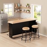 1:12 Scale Dollhouse Metal Bar Table with Wooden Top & Chair Miniature Furniture Set, Dollhouse Accessories Bar Counter Stool Mini Pub & Coffee House Decor and Layout Props Desktop