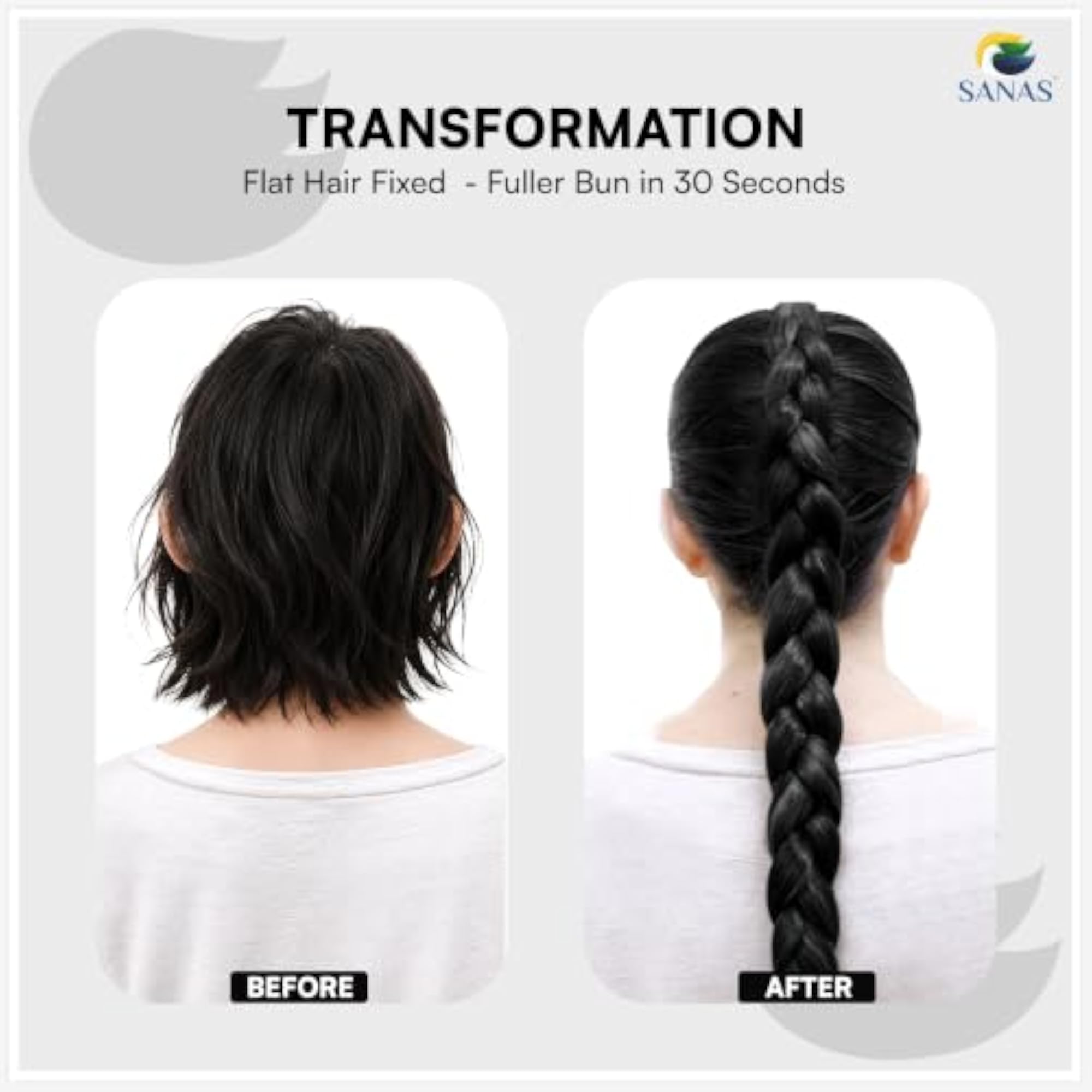 Women's Long Braiding Ponytail Hair Extension, Natural Looking