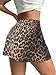 Hafailia Womens Mini Skorts Sexy Ruched Waist Pencil Bodycon A-Line Skirts with Shorts Underneath Gradient Leopard Print S