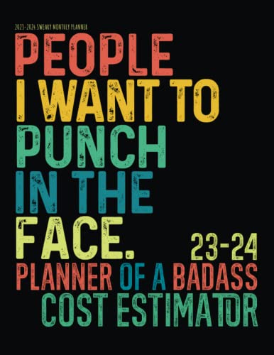 Badass Cost Estimator │ 2023-2024 SWEARY Monthly Planner: Cost Estimator Gag Gifts │ Funny Organizer Book With To Do Notes Passwords Contacts Budget For Appreciation Birthday Christmas image 2