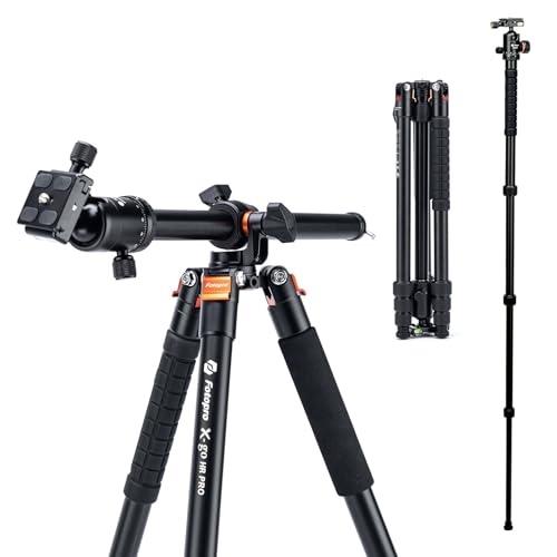 Trépied horizontal Fotopro 190 cm pour reflex numérique de voyage avec rotule 360
