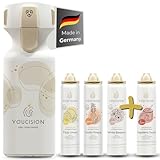 YOUCISION® 3-in-1 Duschschaum Spender – individuell mischbar & nachfüllbar – vegan, hautfreundlich & nachhaltig – Made in Germany – mit 4 Kartuschen (Starter-Set, Duftreise Starter-Set)