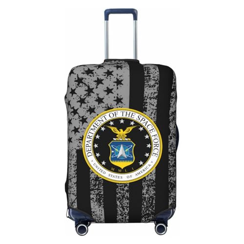 Us Space Force Travel Luggage Cover Suitcase Protector Fits 18-21 Inch Case(Black,S)
