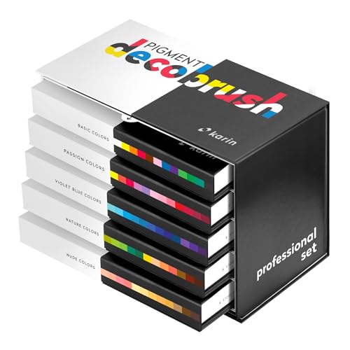 Karin Pigment Decobrush Professional Set de 60 unidades. Color colecciones: Basic, Passion, Violet-Blue, Nature, Nude, KAR29C9