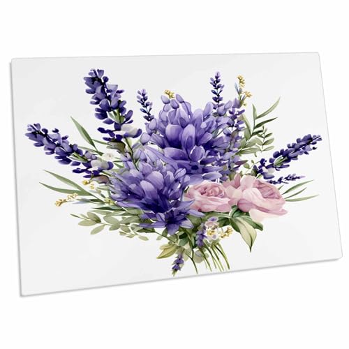 3dRose Desk Pad con Ilustración de Flores de Lavanda