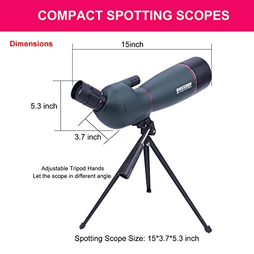 25-75x70 Spektive mit Stativ, Zoom Wasserdichtes BAK4 Prisma-Monokular-Teleskop für Vogelbeobachtung, Zielschießen… – Bild 7
