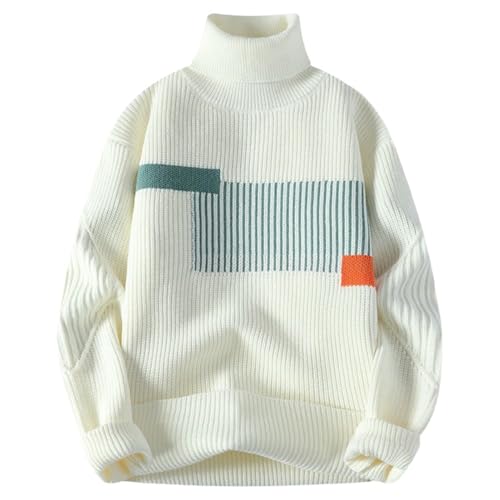 Sweat-shirt col haut tendance homme pull automne hiver vêtement mode casual