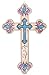 Zuluf Wooden Christian Cross with Simulated Gemstones Wall Plaque Decor - Perfect Gift HLG018