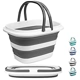 Large Collapsible Mop Bucket, 16L(4.2 Gallon) Plastic Bucket for House Cleaning, Car Washing, Silicone Cleaning Supplier Organizer, Portable Basket with Handle for Laundry Storage, RV Camping, Fishing