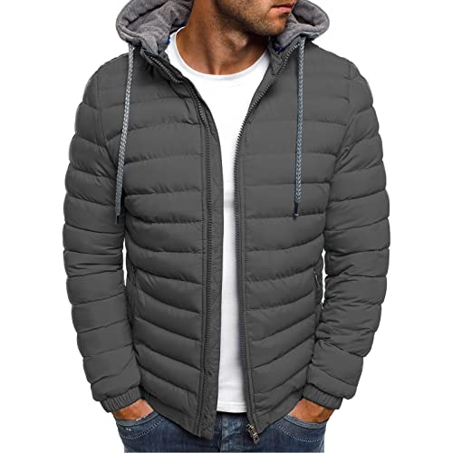 Chaqueta de Invierno Hombre Parka con Capucha Acolchada