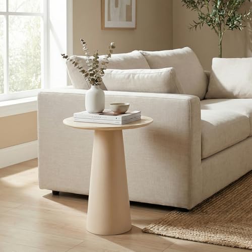 Image of Wakefit Marble Finish Side Table | End Table for Living Room & Bedroom | Ceramic Round Top with Metal Frame Corner Table | Contemproary Style | Modern Space Saving Decor | Multipurpose Nightstand